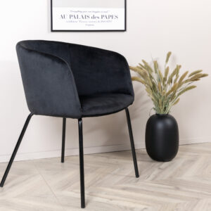 Berit – Chaise de salle à manger – Noir – 55 x 78 x 55 cm