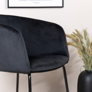 Berit – Chaise de salle à manger – Noir – 55 x 78 x 55 cm