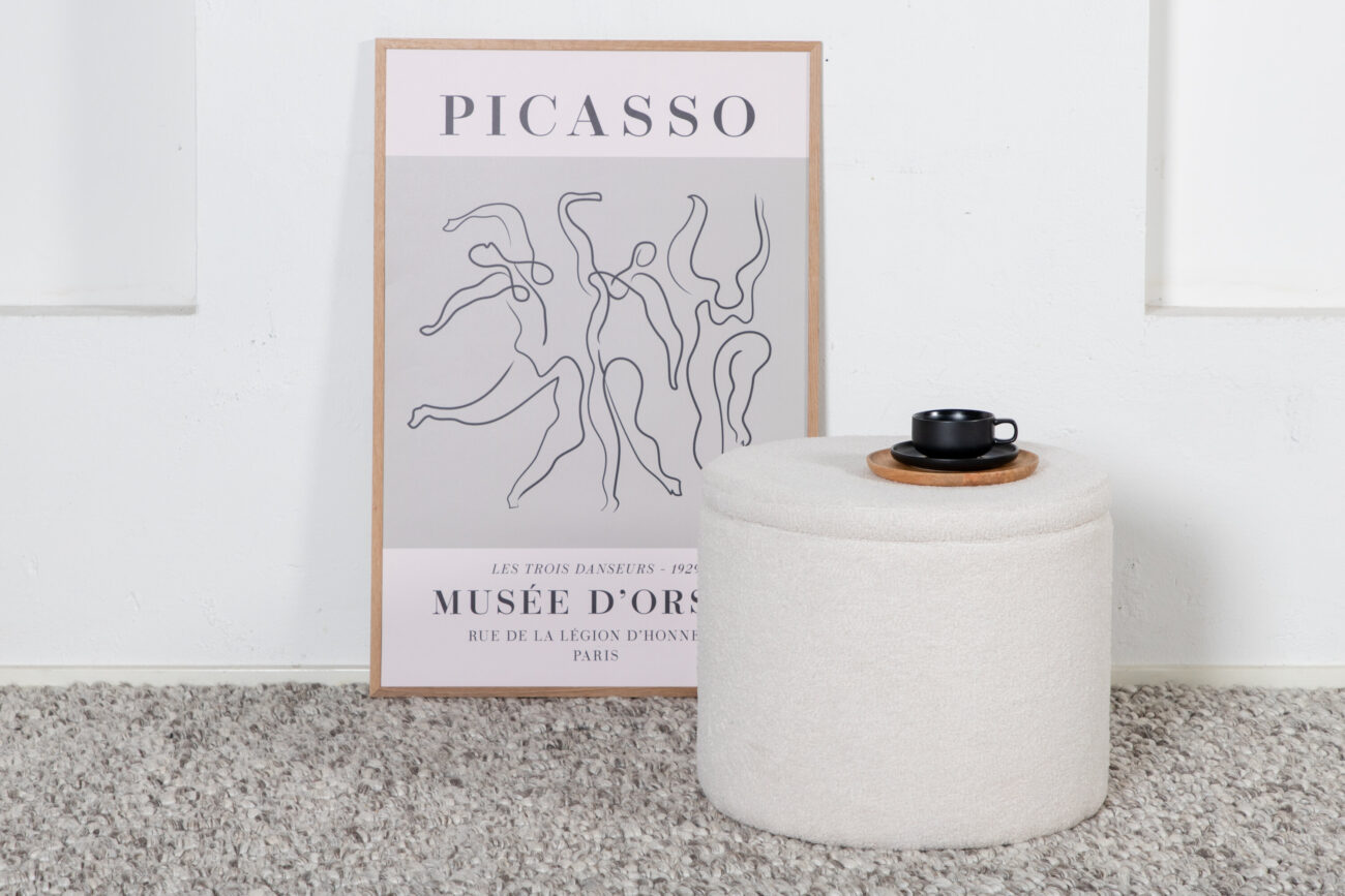 Dunken – Pouf – Blanc – ⌀51 cm