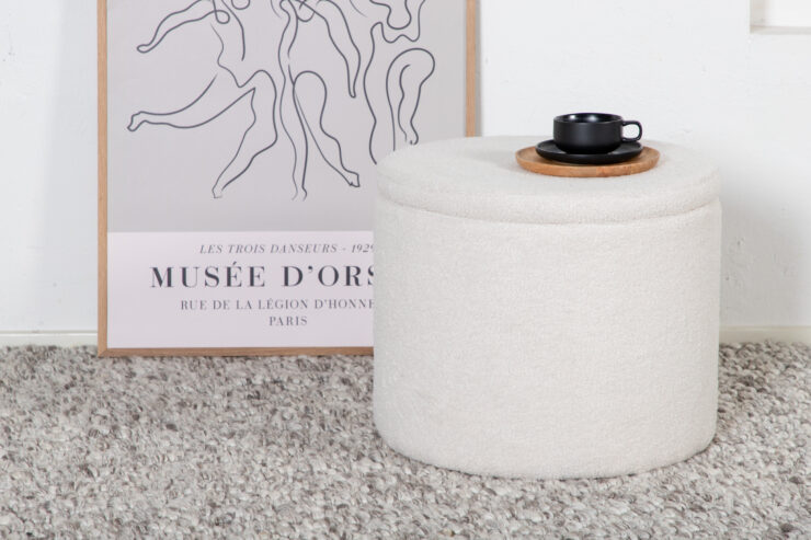 Dunken – Pouf – Blanc – ⌀51 cm