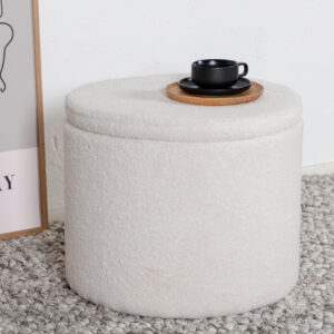 Dunken – Pouf – Blanc – ⌀51 cm
