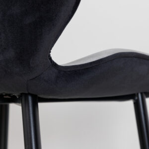 Emma – Chaise de salle à manger – Noir, Gris – 57 x 89 x 47 cm