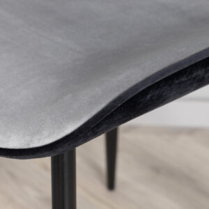 Emma – Chaise de salle à manger – Noir, Gris – 57 x 89 x 47 cm