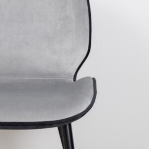 Emma – Chaise de salle à manger – Noir, Gris – 57 x 89 x 47 cm