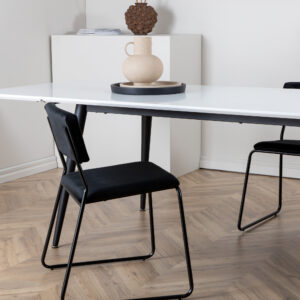 Jimmy – Table à manger rectangulaire – Noir, Blanc – 195 x 90 cm