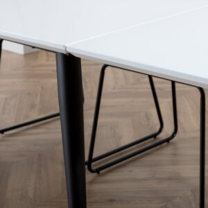 Jimmy – Table à manger rectangulaire – Noir, Blanc – 195 x 90 cm