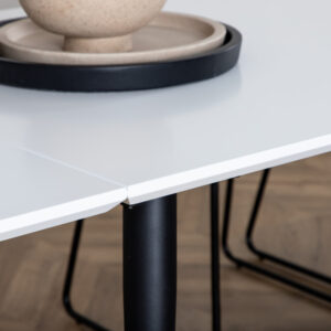 Jimmy – Table à manger rectangulaire – Noir, Blanc – 195 x 90 cm