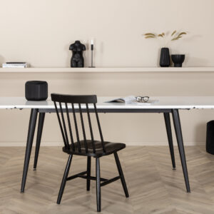 Jimmy – Table à manger rectangulaire – Noir, Blanc – 150 x 90 cm