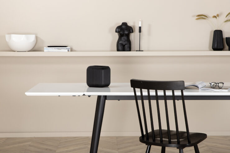 Jimmy – Table à manger rectangulaire – Noir, Blanc – 150 x 90 cm