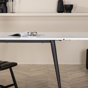 Jimmy – Table à manger rectangulaire – Noir, Blanc – 150 x 90 cm