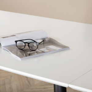 Jimmy – Table à manger rectangulaire – Noir, Blanc – 150 x 90 cm