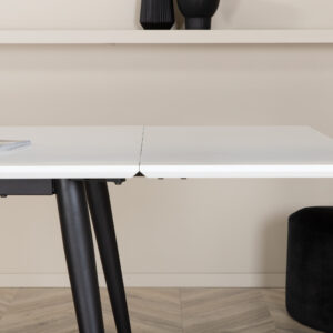 Jimmy – Table à manger rectangulaire – Noir, Blanc – 150 x 90 cm