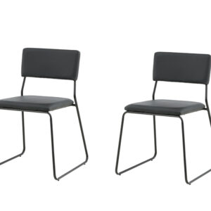 Kenth – Chaise de salle à manger – Noir – 52 x 76 x 40 cm