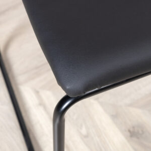 Kenth – Chaise de salle à manger – Noir – 52 x 76 x 40 cm