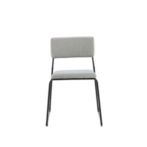 Kenth – Chaise de salle à manger – Noir, Gris clair, Gris – 52 x 76 x 40 cm