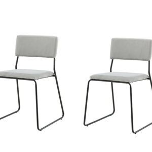 Kenth – Chaise de salle à manger – Noir, Gris clair, Gris – 52 x 76 x 40 cm