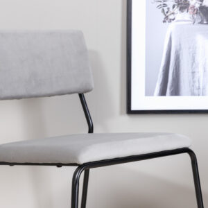 Kenth – Chaise de salle à manger – Noir, Gris clair, Gris – 52 x 76 x 40 cm