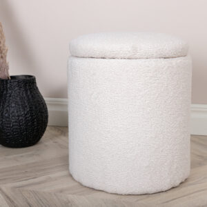 Limpen – Pouf – Blanc – ⌀32 cm