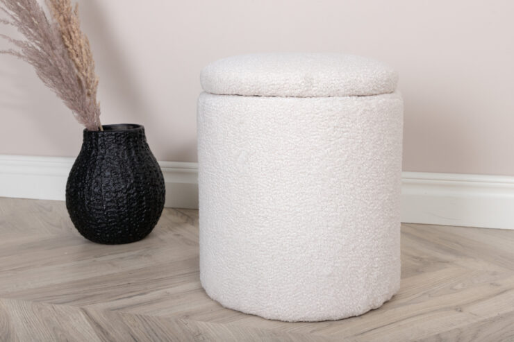 Limpen – Pouf – Blanc – ⌀32 cm