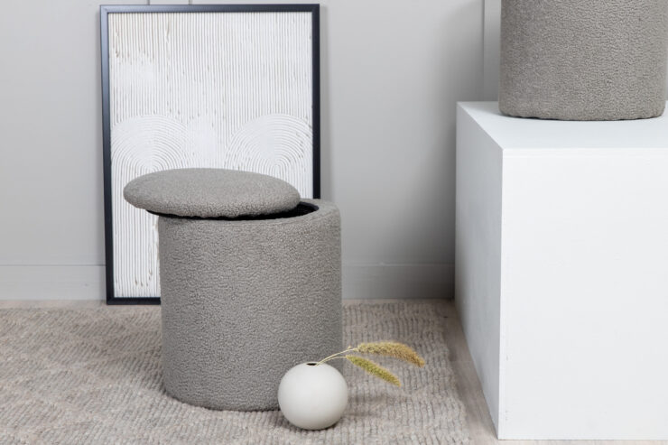Limpen – Pouf – Gris – ⌀32 cm