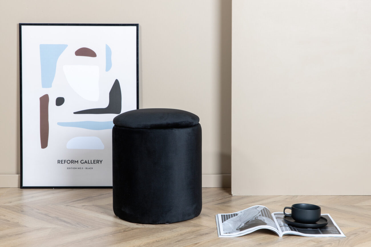Limpen – Pouf – Noir – ⌀32 cm