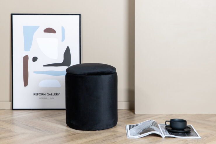 Limpen – Pouf – Noir – ⌀32 cm