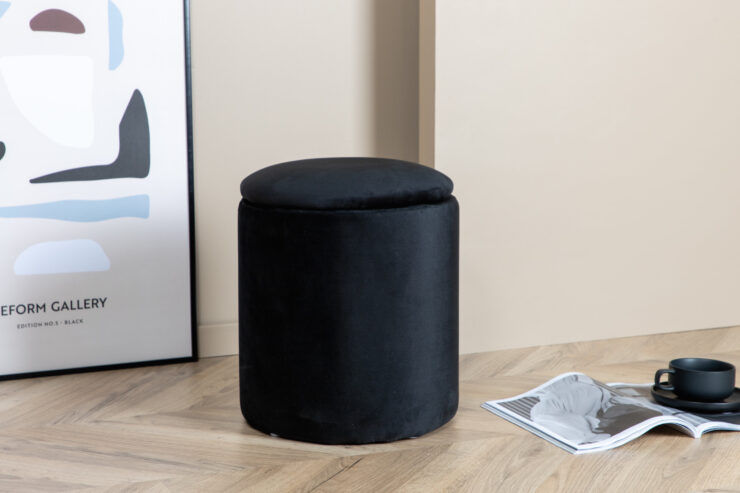 Limpen – Pouf – Noir – ⌀32 cm