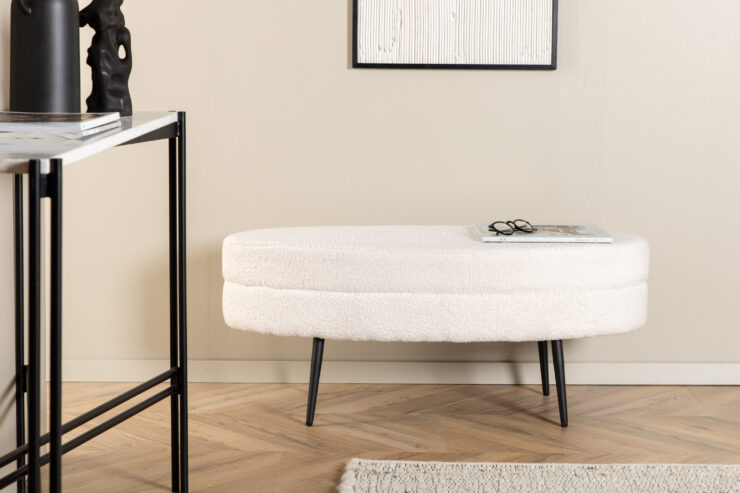 Otto – Ottoman – Noir, Blanc – 40 x 41 x 100 cm