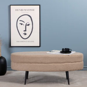 Otto – Ottoman – Beige, Noir – 40 x 41 x 100 cm