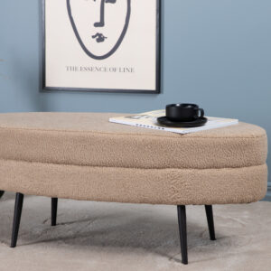 Otto – Ottoman – Beige, Noir – 40 x 41 x 100 cm