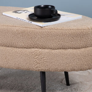 Otto – Ottoman – Beige, Noir – 40 x 41 x 100 cm