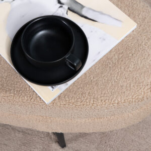 Otto – Ottoman – Beige, Noir – 40 x 41 x 100 cm