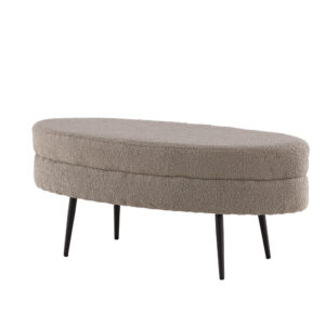 Otto – Ottoman – Noir, Grège – 40 x 41 x 100 cm