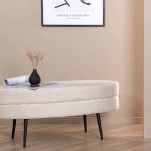 Otto – Ottoman – Blanc cassé, Blanc, Noir – 40 x 41 x 100 cm