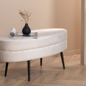 Otto – Ottoman – Blanc cassé, Blanc, Noir – 40 x 41 x 100 cm