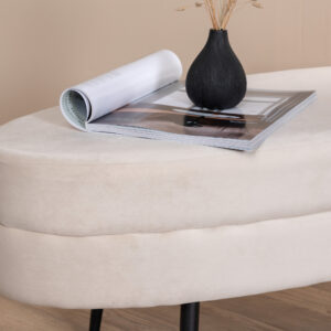 Otto – Ottoman – Blanc cassé, Blanc, Noir – 40 x 41 x 100 cm