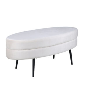 Otto – Ottoman – Blanc cassé, Blanc, Noir – 40 x 41 x 100 cm