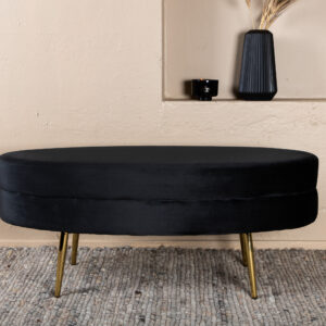 Otto – Ottoman – Noir, Doré – 40 x 41 x 100 cm