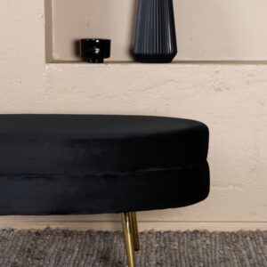 Otto – Ottoman – Noir, Doré – 40 x 41 x 100 cm