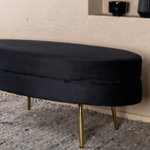 Otto – Ottoman – Noir, Doré – 40 x 41 x 100 cm