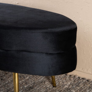 Otto – Ottoman – Noir, Doré – 40 x 41 x 100 cm