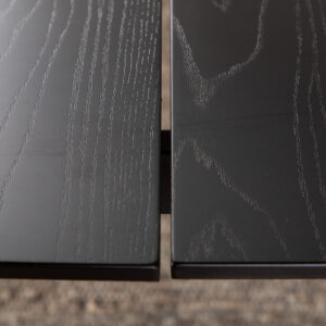 Pelle – Table à manger rectangulaire – Noir – 190 x 90 cm