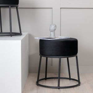 Petra – Pouf – Noir – ⌀46 cm