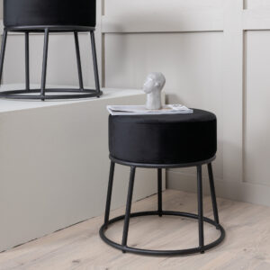 Petra – Pouf – Noir – ⌀46 cm