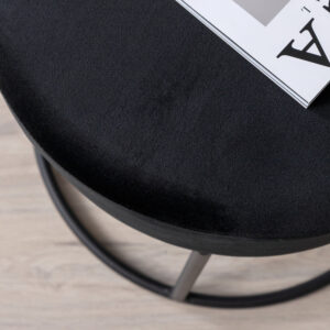 Petra – Pouf – Noir – ⌀46 cm