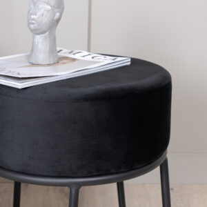 Petra – Pouf – Noir – ⌀46 cm