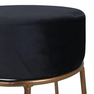 Petra – Pouf – Noir, Cuivré – ⌀46 cm