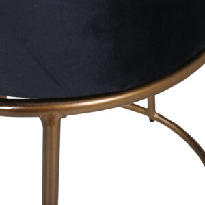 Petra – Pouf – Noir, Cuivré – ⌀46 cm