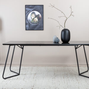 Petra – Table à manger rectangulaire – Noir – 190 x 90 cm