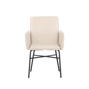 Petra – Chaise de salle à manger – Beige, Noir – 60 x 87 x 57 cm
